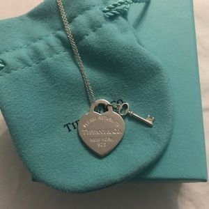 Tiffany Heart Tag with Key Pendant Necklace